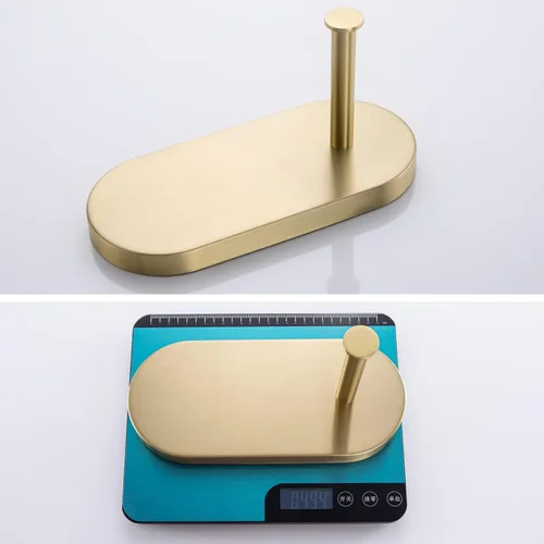 Miniatura 8 de RANDOM Soporte de papel higiénico dorado cepillado con estante SUS 304 Accesorios de baño de acero inoxidable Soporte de pañuelos Dispensador
