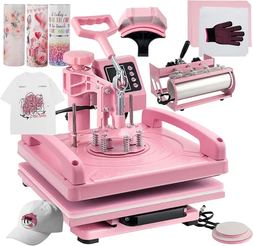 Leomru - Máquina de prensa de calor 5 en 1 de 15 x 15 pulgadas, máquina de prensa de calor para camisetas, sombrero, gorra, taza, plato, giro de
