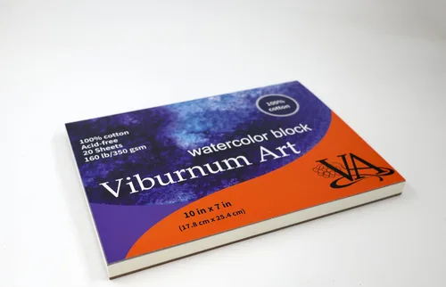 Miniatura 2 de Viburnum Art Bloc de papel de acuarela de algodón, 160 libras/12.35 oz/m², prensa en frío, bloque de acuarela, papel de artista para adultos