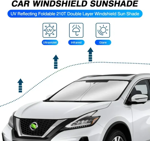 Miniatura 2 de KUST Parasol para parabrisas de ajuste personalizado para Nissan Murano, accesorios 2015-2024, protector de visera solar, plegable, bloquea