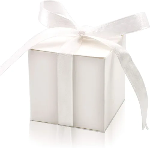 Miniatura 12 de KPOSIYA - 70 Cajas para recuerdos, 2x2x2 pulgadas, cajas de dulces rosas con lazos para decoraciones de boda, baby shower, suministros para fiestas