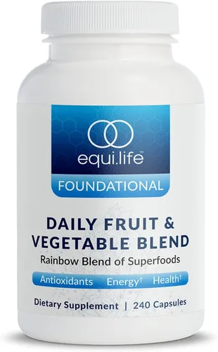 Miniatura 9 de Equilife Suplemento diario de frutas y verduras, 22 frutas, verduras y superalimentos para apoyar la energía y la salud general, fibra, sin azúcar