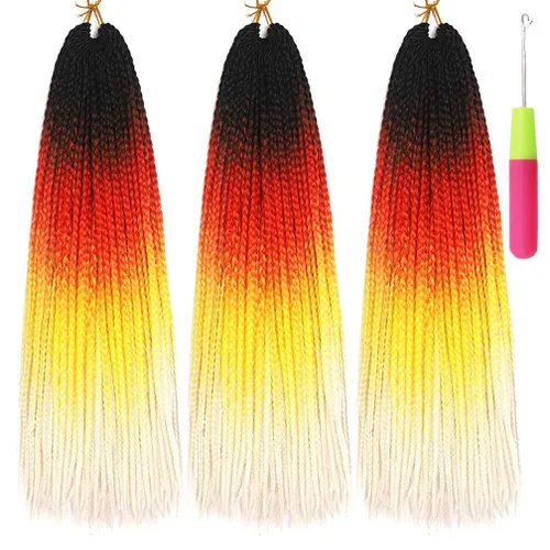 Miniatura 47 de Extensiones de cabello trenzado tipo box de 24 pulgadas, hechas a mano, para mujeres y niñas, extensiones de cabello trenzado, 24#, 3 paquetes, 22