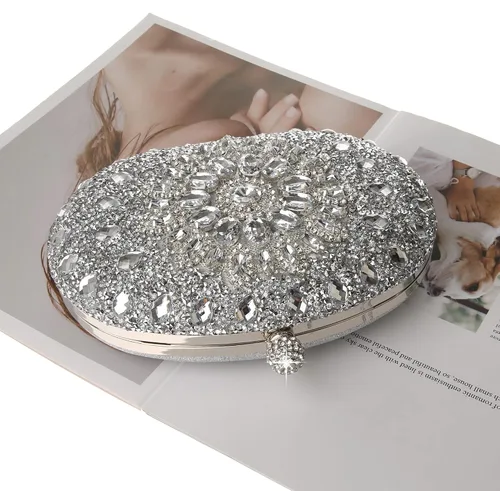 Miniatura 8 de COAIMANEY Bolso de mano con purpurina brillante para mujer, bolso de hombro para boda, fiesta, baile de graduación
