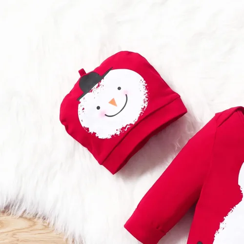 Miniatura 7 de Mameluco de algodón para bebé niño y niña mameluco de muñeco de nieve para bebé traje de 2 piezas ropa de otoño e invierno