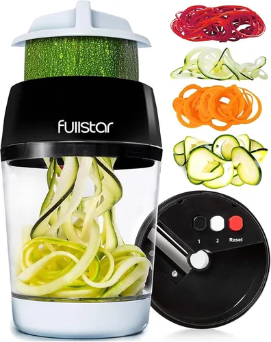 Miniatura 8 de Fullstar - Cortador de verduras con espiralizador de verduras 8 en 1 para calabacín y espaguetis de calabacín, espiralizador de vegetales de mano