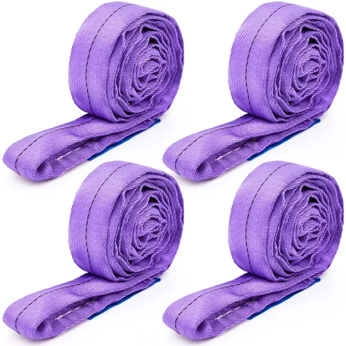 Miniatura 11 de Fabbay 4 eslingas redondas de poliéster resistente de 3.3 pies, correas de elevación redondas para elevación, remolque, mudanza, muebles