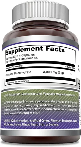 Miniatura 2 de Amazing Formulas - Suplemento de monohidrato de creatina de 3000 mg por porción, sin OMG, sin gluten, fabricado en Estados Unidos