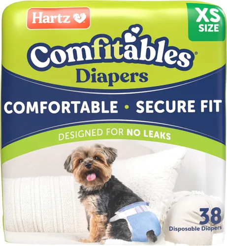 Miniatura 19 de Hartz Pañales desechables para perros, talla M, 32 unidades, ajuste cómodo y seguro, fácil de poner Value Pack