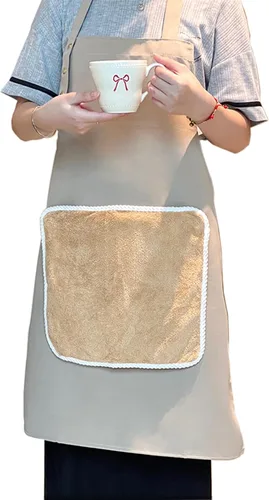 Miniatura 9 de Delantal con toalla, 2 toallas de mano y bolsillo XL, para arte, enseñanza, cocina, cocina, limpieza, jardinería, hogar