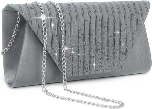 Miniatura 18 de Dasein - Bolsos de mano para mujer, para bodas, carteras para fiestas, bolsos de mano tipo clutch para cócteles, graduación, formales con strass