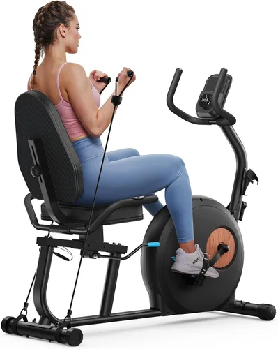 Miniatura 13 de MERACH Bicicleta Reclinable Estática para el Hogar con Bluetooth Inteligente y Aplicación Exclusiva para Bicicletas de Ejercicio, LCD, Manillar