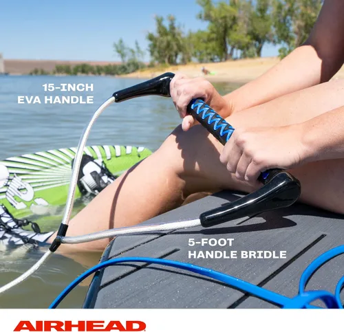 Miniatura 3 de Airhead Dyneema Wakeboard Rope and Handle, No Stretch Tow Rope with EVA Grip, Multi Section Water Ski Wakeboarding Line for Boat Towables, 1,700 lb