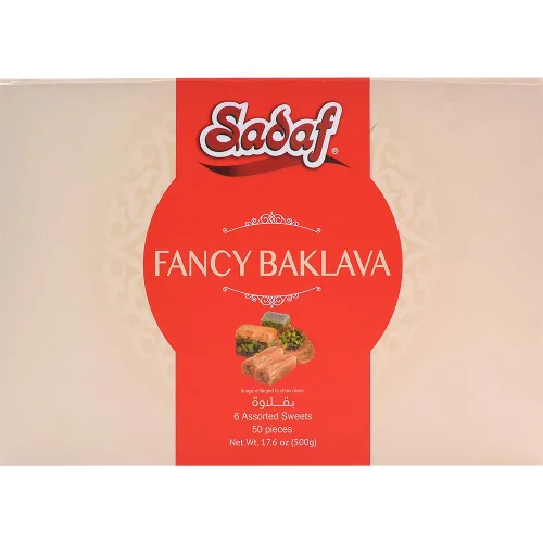 Sadaf Fancy Baklava - Pastelería dulce de Baklava - Tasty Snack - Delicia del Medio Oriente - Caja de regalo de despensa - Kosher - 6 dulces
