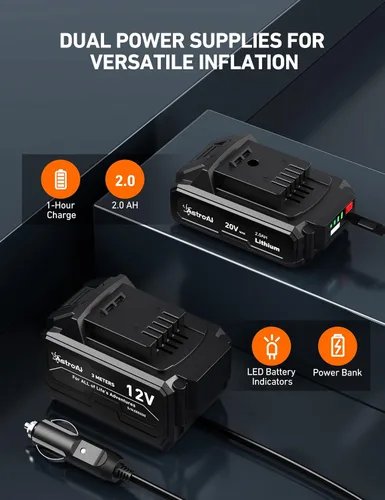 Miniatura 3 de AstroAI Inflador de neumáticos inalámbrico y convertidor AstroAI de CA a CC 10A/120W/7.78FT