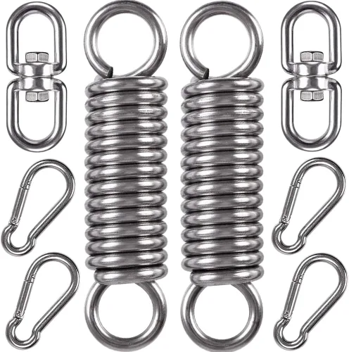 Miniatura 8 de Kit para colgar silla de hamaca, accesorios de resorte oscilante, gancho giratorio de suspensión resistente para silla colgante, asiento mecedor