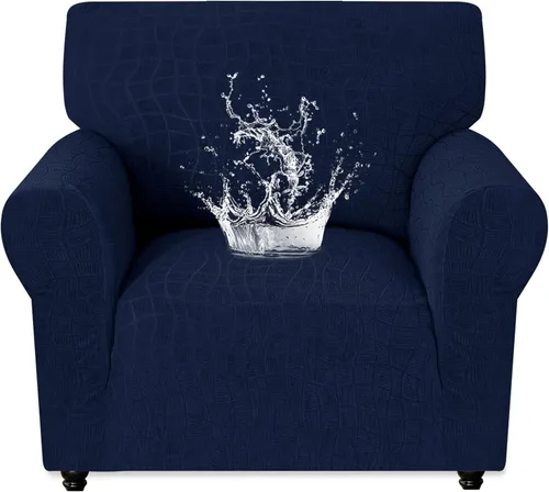 Miniatura 12 de MAXIJIN Funda impermeable para sillón de sala de estar, 1 pieza elástica con brazos, protector de muebles lavable para perros y mascotas (S, café)