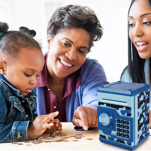 Miniatura 6 de alcancía electrónica para niños, gran juguete de regalo para niños, caja de ahorro de papel con desplazamiento automático, alcancía con contraseña