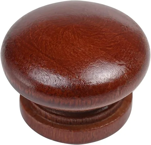 Miniatura 2 de Paquete de 10 pomos redondos de madera para cajones con acabado marrón rojo y marrón en forma de hongo para gabinetes de cocina, muebles, aparador