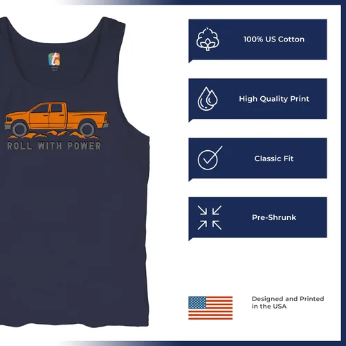 Miniatura 135 de Tee Hunt Camisetas gráficas y camisetas sin mangas para hombre Roll with Power Pickup Truck