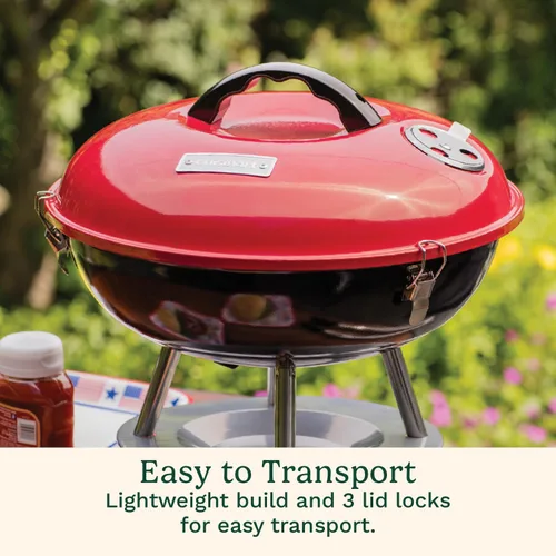 Miniatura 4 de Portátil barbacoa de carbón, Cuisinart ccg-190, 14 in, Rojo