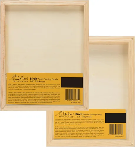 Miniatura 4 de Da Vinci Pro Panel de madera de abedul de 1-5/8 pulgadas de profundidad, paquete de 4 paneles rectangulares pequeños, textura fina, resistente a