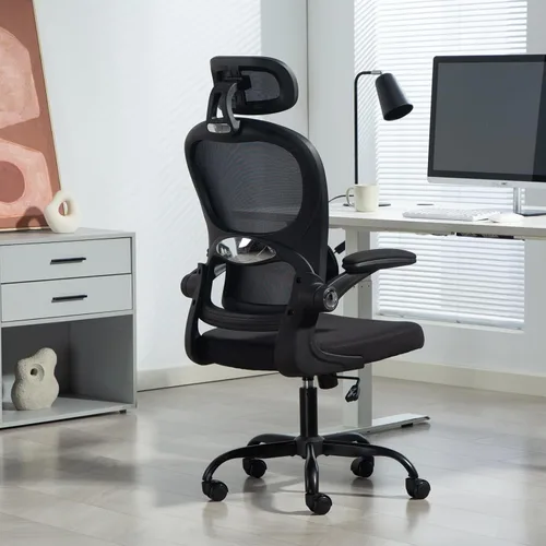 Miniatura 8 de Yilaywain - Silla ergonómica de oficina, silla de escritorio para oficina en casa con reposacabezas ajustable, silla de computadora de respaldo alto
