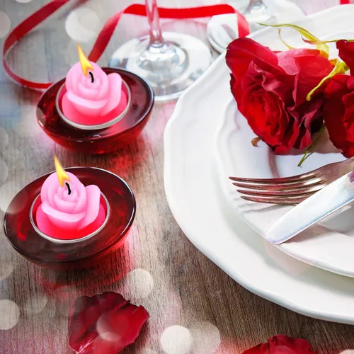 Miniatura 6 de TecUnite 12 velas de rosas hechas a mano, delicadas velas de rosas para San Valentín, spa, fiesta, boda, regalo para decoración del hogar (rosa)