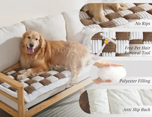 Miniatura 3 de Funda de cojín de sofá para perros, funda de sofá lavable para mascotas, fundas de sofá para loveseat, fundas deslizables, manta protectora de sofá