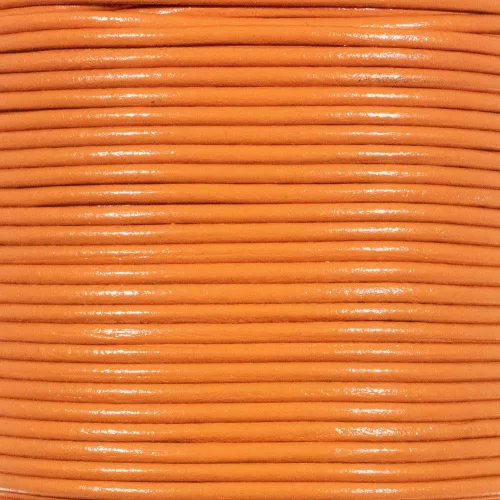 Miniatura 3 de Tiras redondas de cuero genuino de 0.079 pulgadas para pulseras, collares, cuentas y otras joyas – 10 yardas / 29.9 ft – naranja