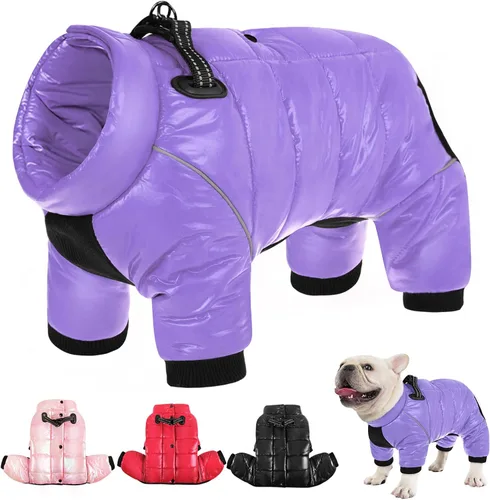Miniatura 10 de AOFITEE Abrigo para Perros, Chaqueta Impermeable para Perros para Invierno, Traje de Nieve Cálido de Cuerpo Completo para Perros, Abrigo de Invierno