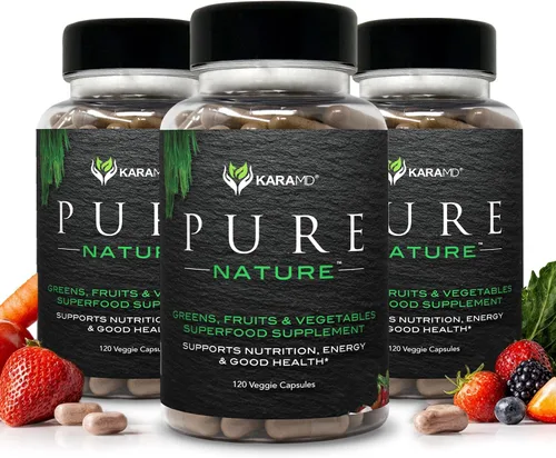 Miniatura 7 de KaraMD Pure Nature - Suplemento de verduras, frutas y verduras, vitaminas, fibra y antioxidantes, 20 suplementos de frutas y verduras para energía