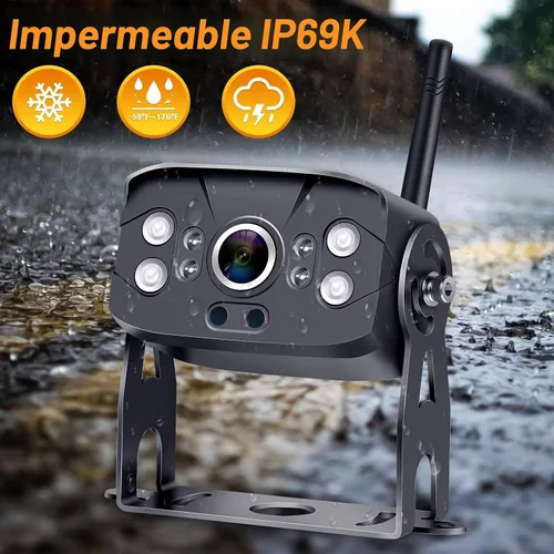 Miniatura 8 de Cámara de respaldo para RV inalámbrica plug and play: precableada para sistema Furrion, cámara de visión trasera de gran angular, grabación, visión