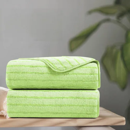 Miniatura 35 de Juego de 8 toallas de baño grandes a rayas estilo cabana color verde militar - Sábana de baño extragrande - 2 toallas de baño, 2 toallas de mano, 4