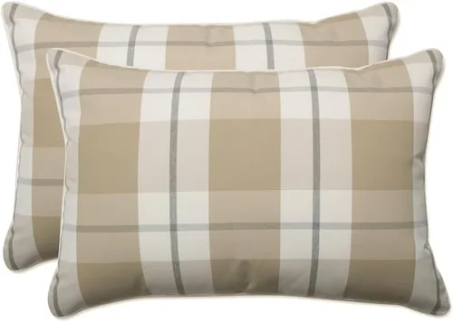 Miniatura 20 de Pillow Perfect Almohadas lumbares mate Anderson para exteriores/interiores, 11.5 x 18.5 pulgadas, color negro, paquete de 2