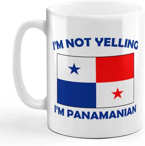 Taza de té y café de cerámica con texto en inglés "I'M Not Yelling I Am Panamanian Panamanians Panameños", regalo para hombres y mujeres Solo diseño