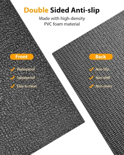 Miniatura 5 de Alfombrilla plegable de goma para caminadora, alfombrilla para bicicleta estática con absorción de impactos impermeable, antideslizante, tapete