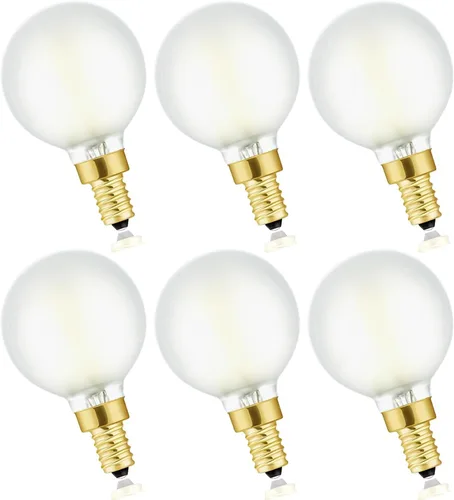 Miniatura 11 de Leools Bombillas LED esmeriladas E12, bombillas de candelabro regulables de 40 W, 2700 K, blanco cálido, G16.5, 4 W, E12 g50, globo vintage