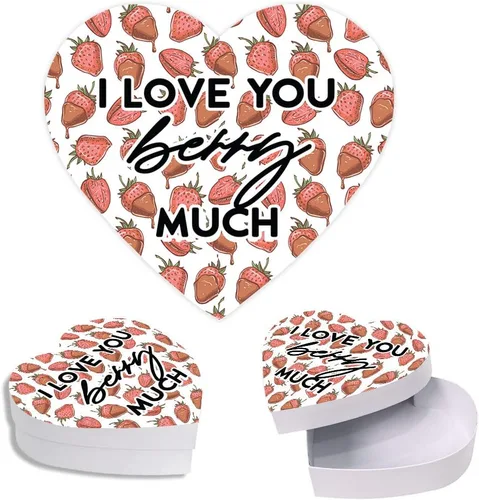 Miniatura 11 de Andaz Press Caja en forma de corazón para el día de San Valentín con tapa, divertida caja reutilizable en forma de corazón para tocino, caja de Bacon