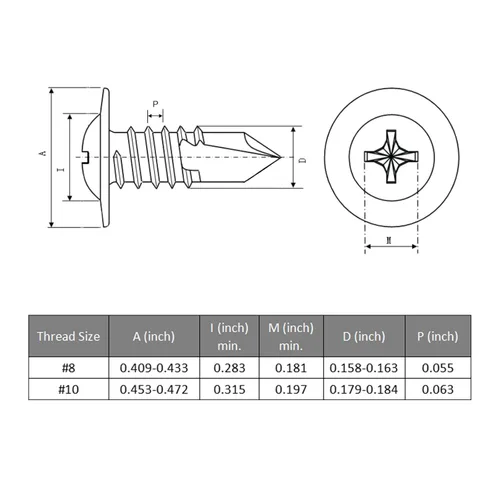 Miniatura 5 de VGBUY 170 tornillos autoperforantes para metal, tornillos autorroscantes de chapa metálica de acero inoxidable 410 #10 x 3/4 pulgadas, tornillos