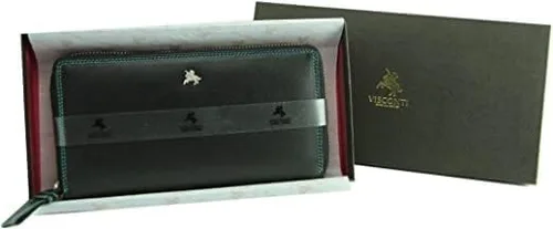 Miniatura 7 de Visconti - Cartera de mano de piel suave multicolor para mujer, Spectrum 33 (negro multicolor), Negro