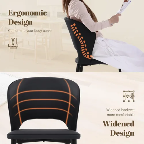 Miniatura 6 de Homcosan Juego de 4 sillas de comedor, modernas sillas de cocina con estructura cruzada y exquisito diseño de tuberías, fácil montaje, sillas