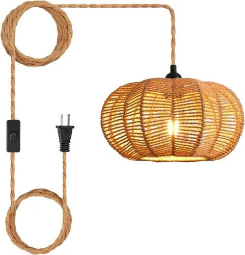 Miniatura 10 de Cable de luz colgante industrial de 15 pies - Accesorio de luz colgante enchufable, Cable de lámpara colgante estilo granja de 15 pies