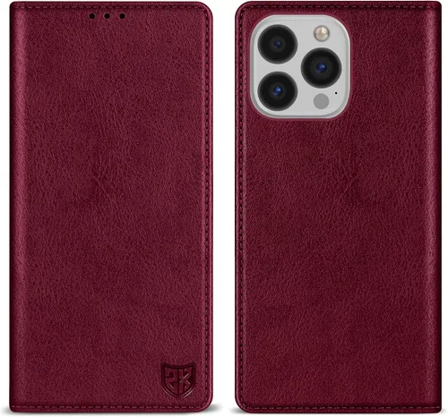Miniatura 33 de ZZXX Funda tipo cartera para iPhone 13 con bloqueo RFID, soporte de ranura para tarjetas, funda protectora de cuero magnético fuerte plegable