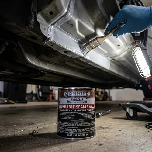 Miniatura 6 de Barrier Bond - Sellador de costuras cepillable, lata de cuarto de galón con 30.4 onzas de líquido, sellador de costuras para reparación de juntas