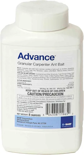 BASF Advance Carpenter - Gránulos de cebo para hormigas, listos para usar en interiores o exteriores, atraen y controlan hormigas, 8 onzas