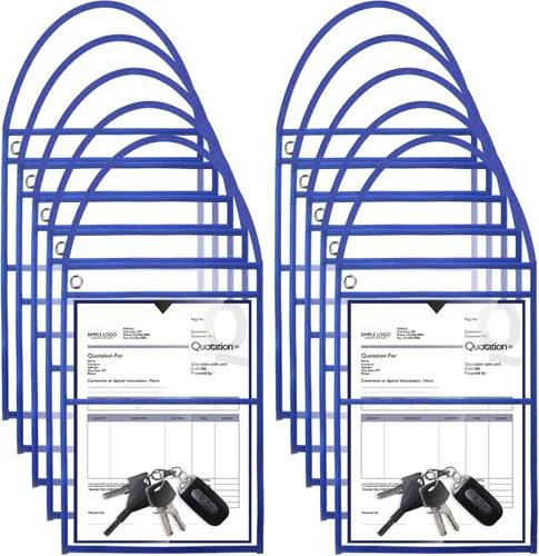 Miniatura 9 de Epakh - Paquete de 30 soportes para boletos de tienda de 9 x 12 pulgadas, fundas de plástico para boletos de trabajo, fundas de pedido de reparación