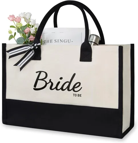 Miniatura 27 de TOPDesign Canvas Tote Bag, Bridal Shower Gifts for Bride, Wedding Bachelorette Bride Gifts Shoulder Bag