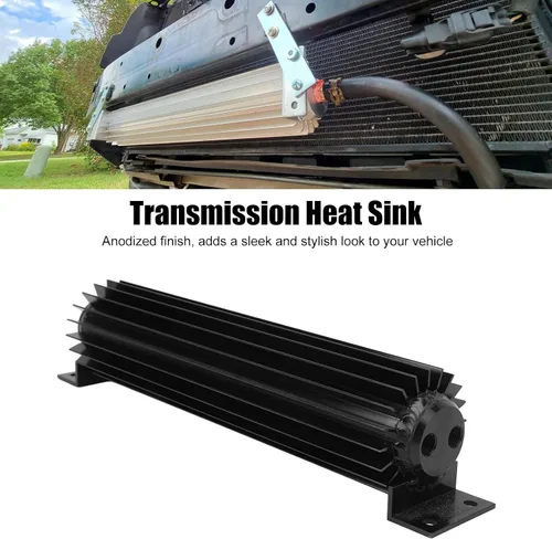 Miniatura 2 de Aramox Enfriador de doble canal de transmisión de 12 pulgadas con aletas de aluminio anodizado de transmisión de doble paso, disipador de calor