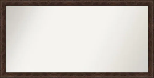 Miniatura 538 de Amanti Art Espejo de pared personalizado no biselado (24 x 27 pulgadas), marco estrecho de nogal chipre - varios tamaños personalizados - Espejo